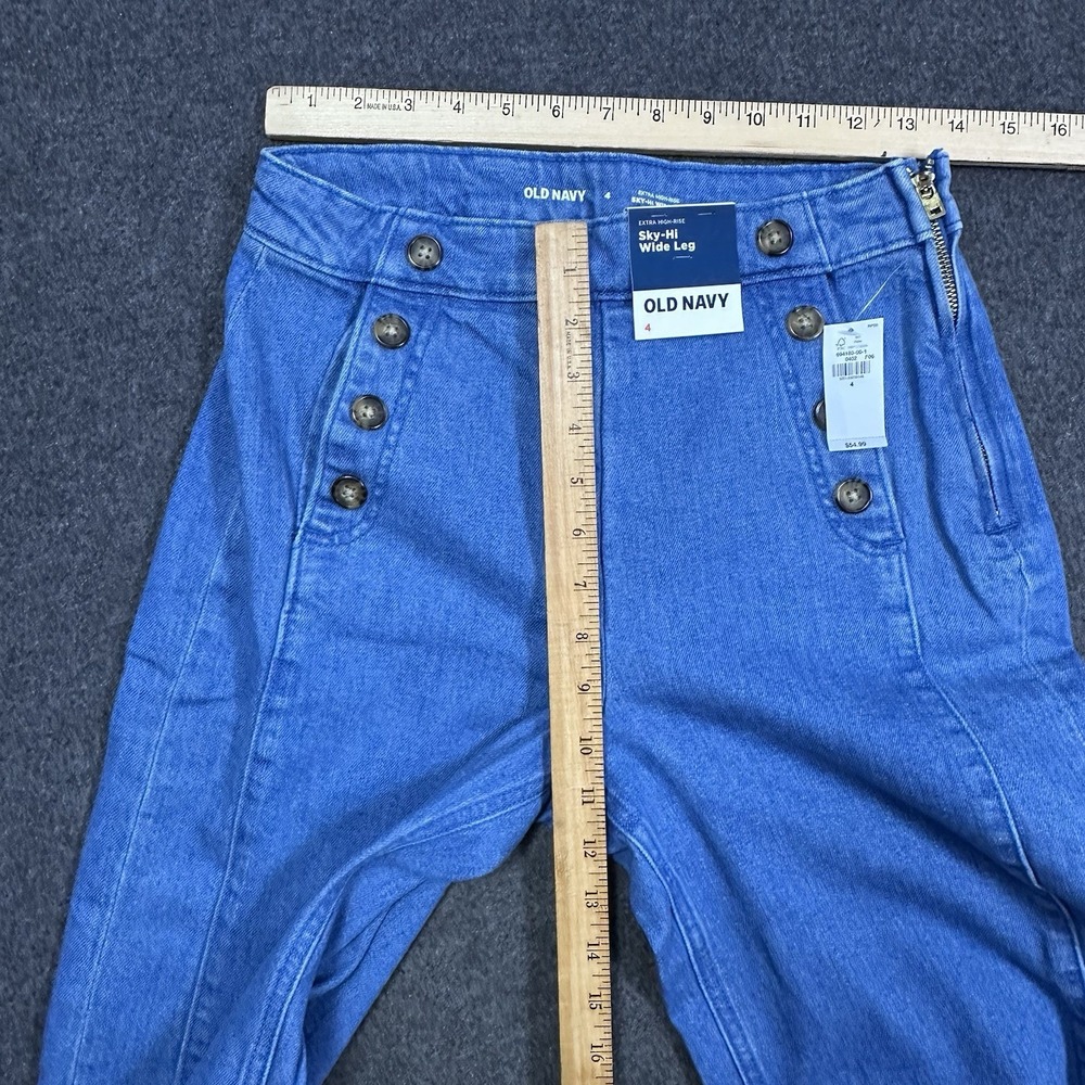 Old Navy Sky-Hi Wide Leg Jeans Extra High Rise Size 4 NWT - Picture 4 of 7